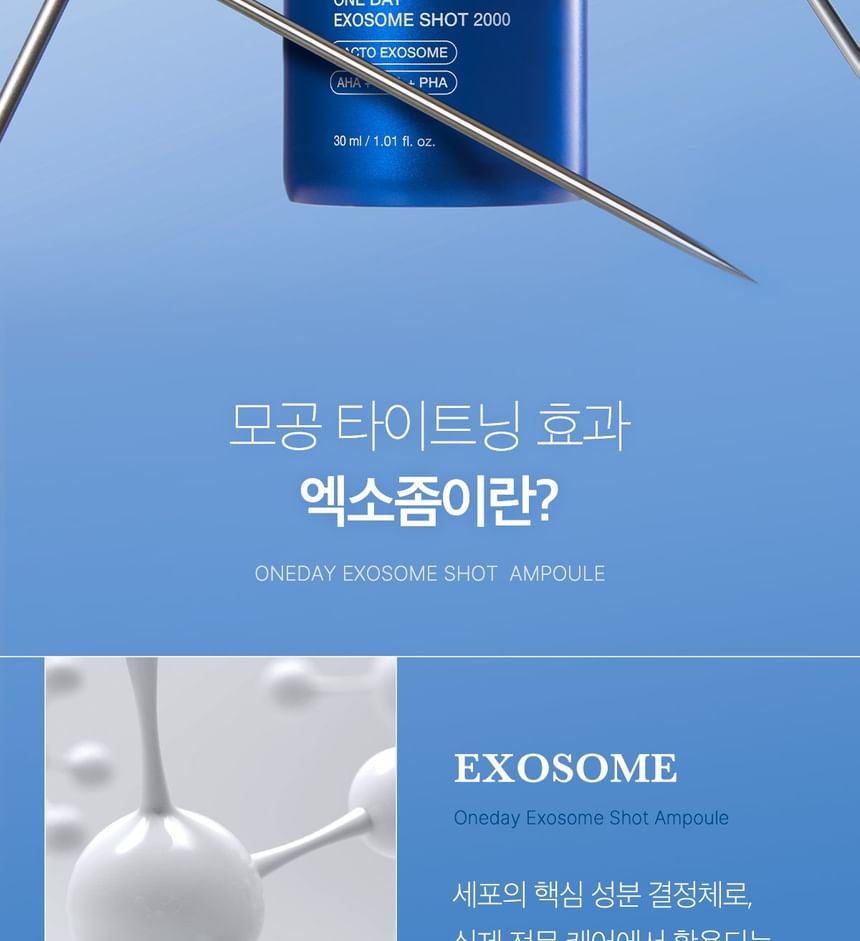 medicube - One Day Exosome Shot Pore Ampoule 2000, 30ml, 97 g, 8809981334928