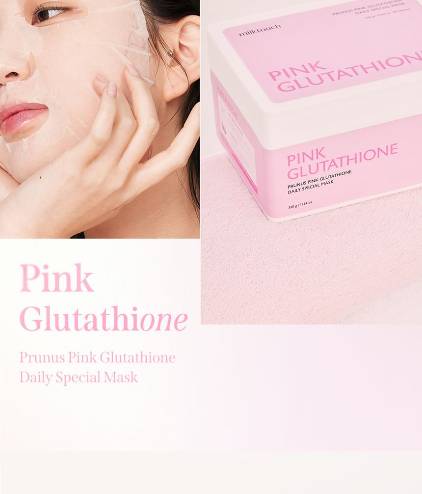 Milk Touch - Prunus Pink Glutathione Daily Special Mask, 30 sheets, 660 g, 8800253020051