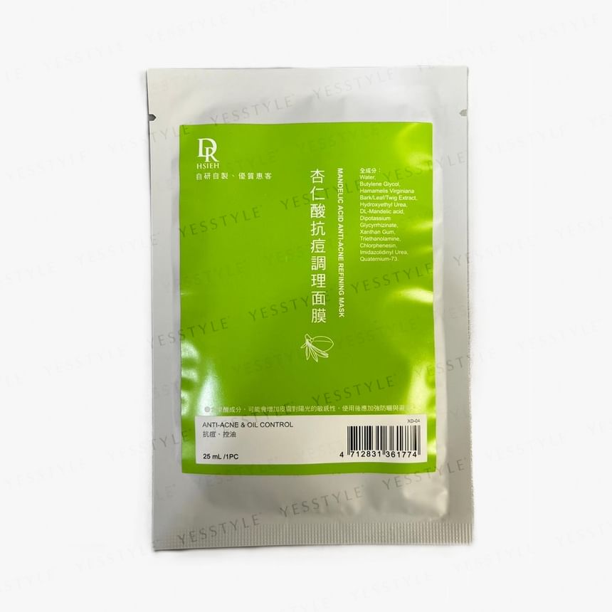 Dr.Hsieh - Mandelic Acid Anti-Acne Refining Mask, 1 pc, 30 g, 4712831361774