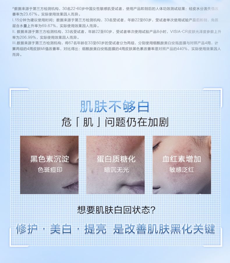 CHANDO - Niacinamide Whitening Ampoule Mask Set (5pcs), Nicotinamide - 5pcs (33ml & 1.5ml), 255 g, 6947991253678