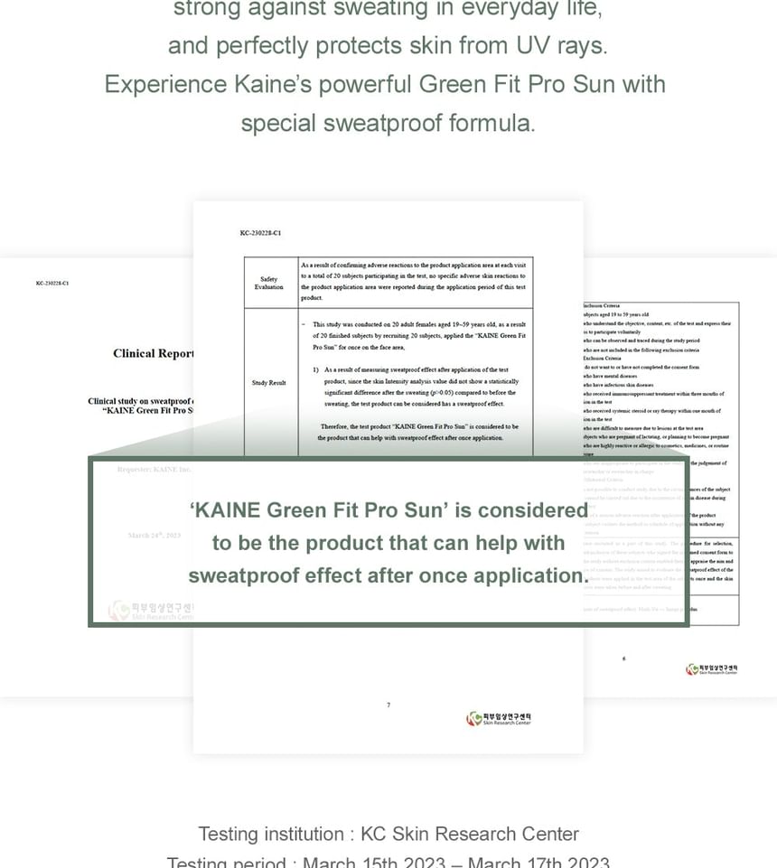 KAINE - Green Fit Pro Sun SPF 50+ Sunscreen, 55ml, 80 g, 