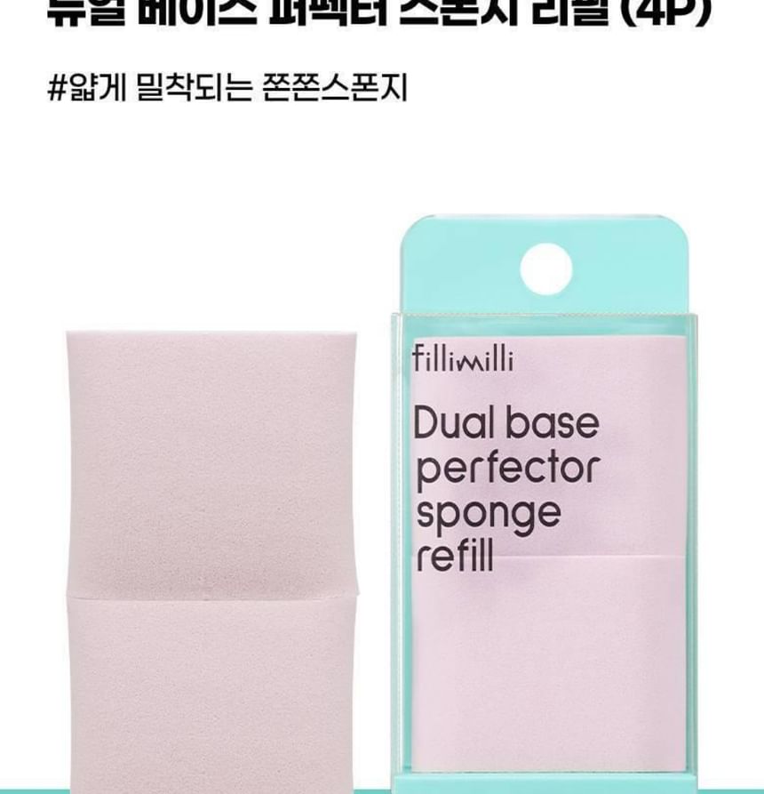 fillimilli - Dual Base Perfector Sponge Refill, 4 pcs, 27 g, 8809689210616