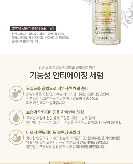 THE FACE SHOP - The Therapy Oil-Drop Anti-Aging Serum, 2023 Version - 45ml, 120 g, 8801051267808