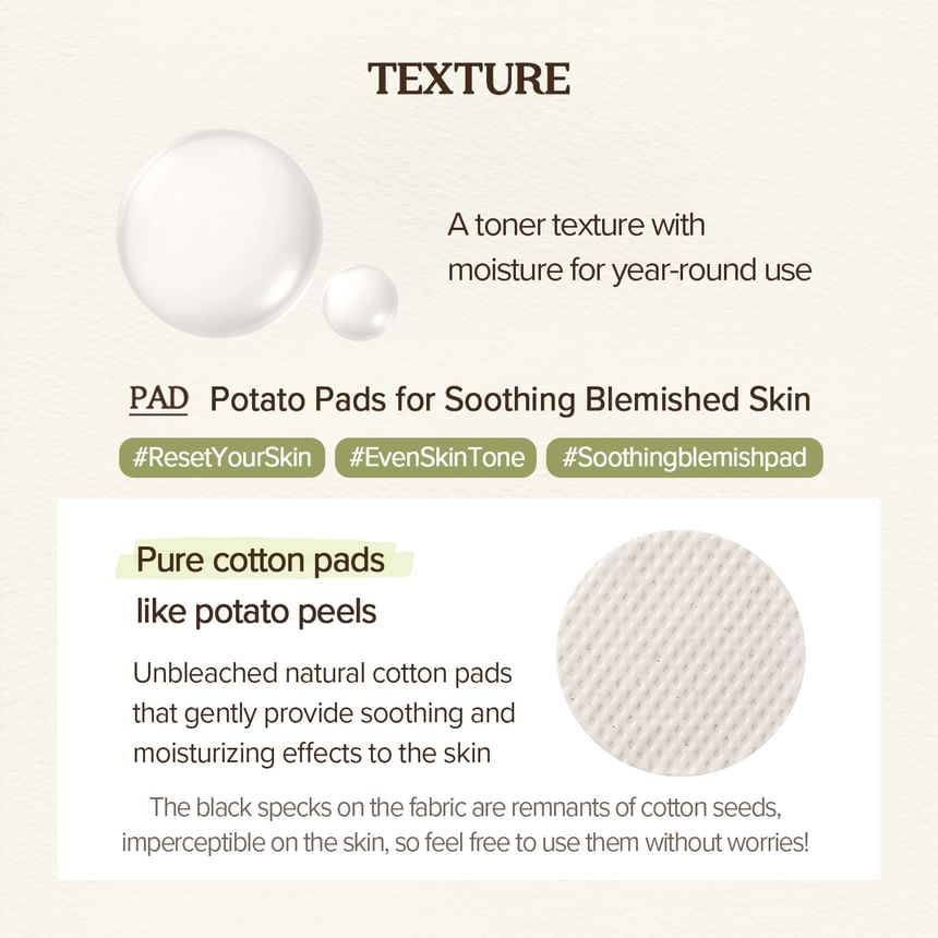 SKINFOOD - Potato Madecassoside Soothing Pad, 60 patches, 408 g, 8809032676014