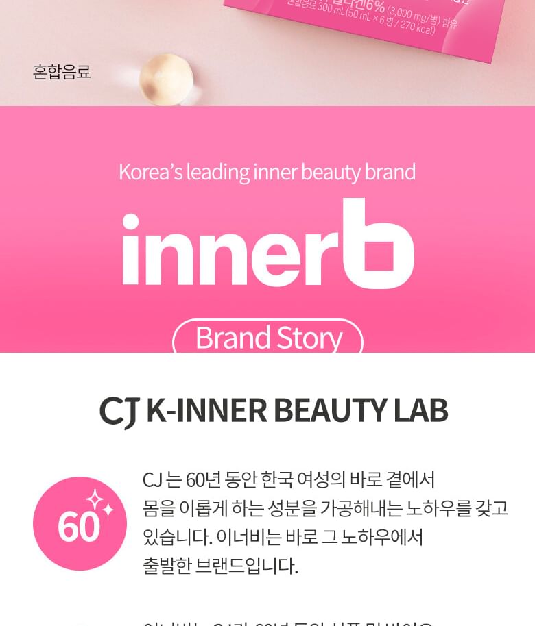 CJwellcare - innerb Glow Shot Collagen 3000, 50ml x 6 bottles, 442 g, 8801007841410