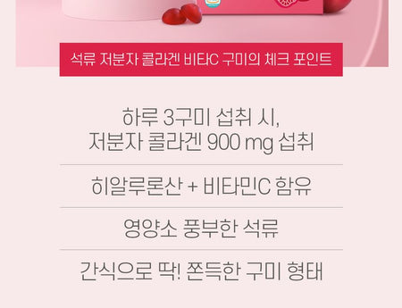 BOTO - Pomegranate Small Molecule Collagen Vita C Gummy, 3g x 30 gummies, 125 g, 8809240245934