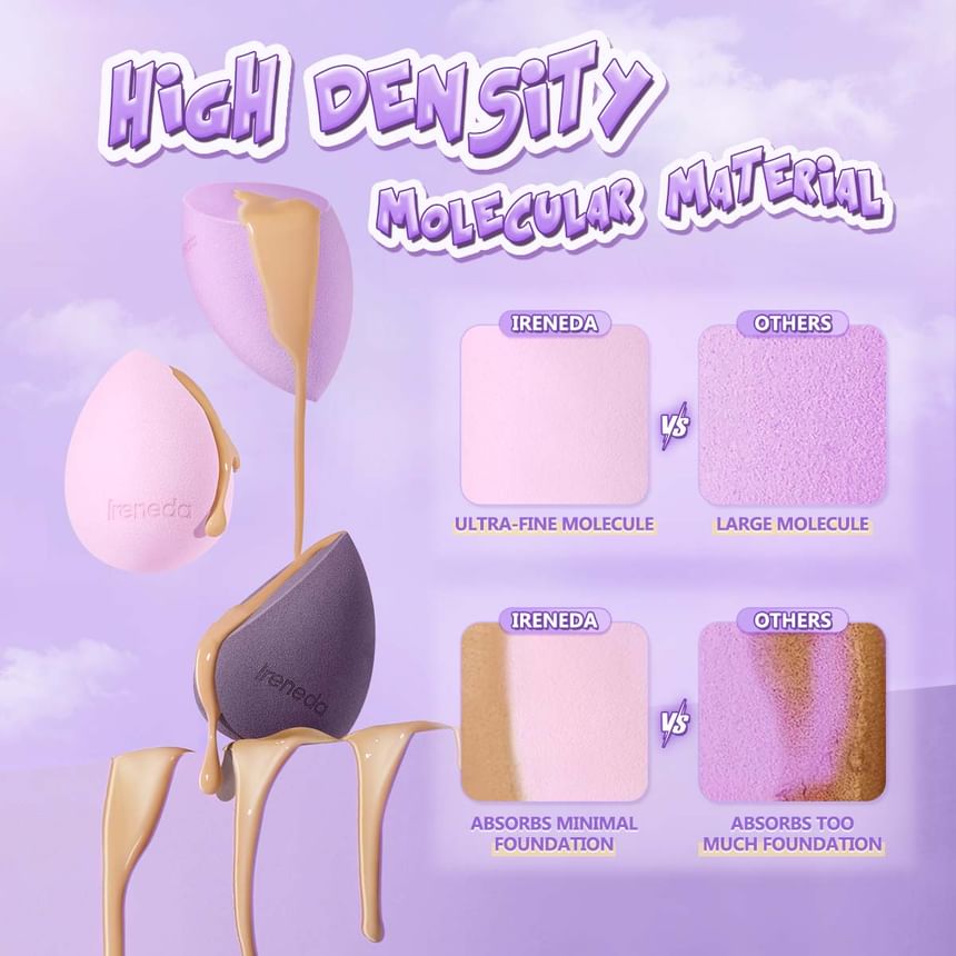 IRENEDA - Flawless Face Makeup Blender Beauty Sponge, PP03# - 1pc, 15 g, 6941845813834