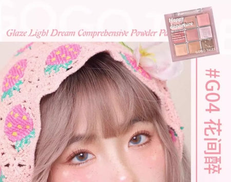GOGO TALES - Glaze Dream Powder Palette - 04, #G04 Drunk Among Flowers, 100 g, 6955416237554