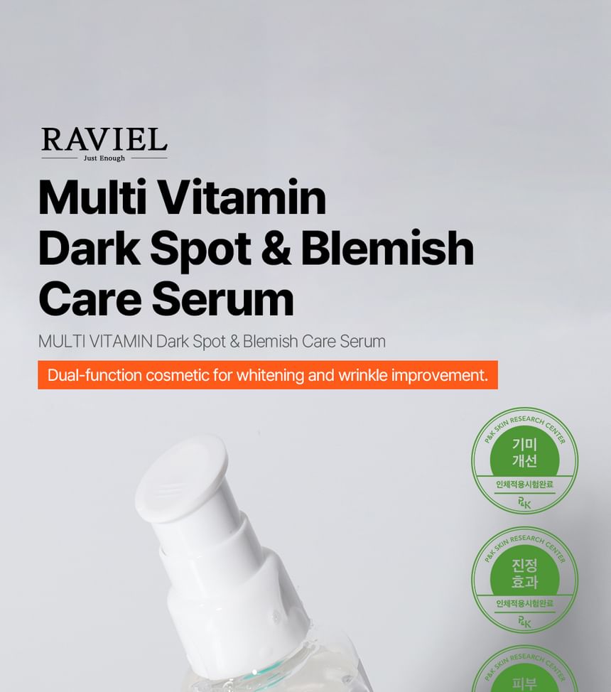 RAVIEL - Multi Vitamin Dark Spot & Blemish Care Serum, 50ml, 85 g, 8809831100000