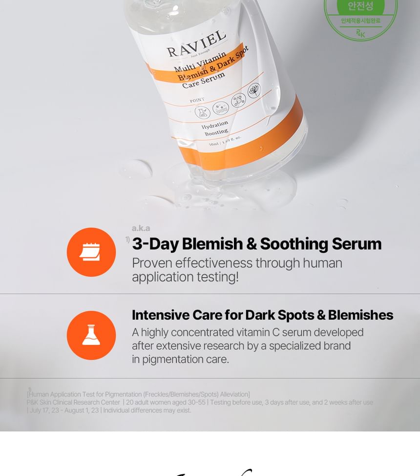 RAVIEL - Multi Vitamin Dark Spot & Blemish Care Serum, 50ml, 85 g, 8809831100000