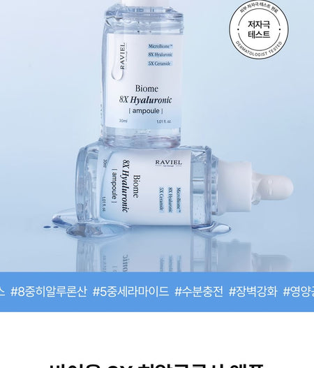 RAVIEL - Biome 8X Hyaluronic Ampoule, 30ml, 70 g, 8809831101212