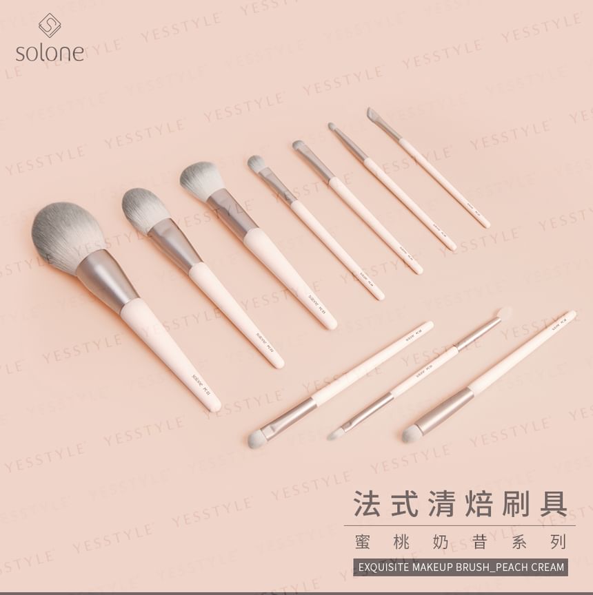 Solone - Exquisite Makeup Brush Peach Cream Series Blending Brush, PC10, 30 g, 4713737051332