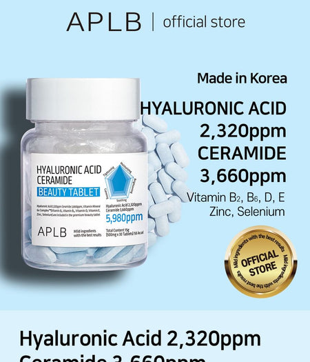 APLB - Hyaluronic Acid Ceramide Beauty Tablet, 500mg x 30 tablets, 51 g, 8809874684352