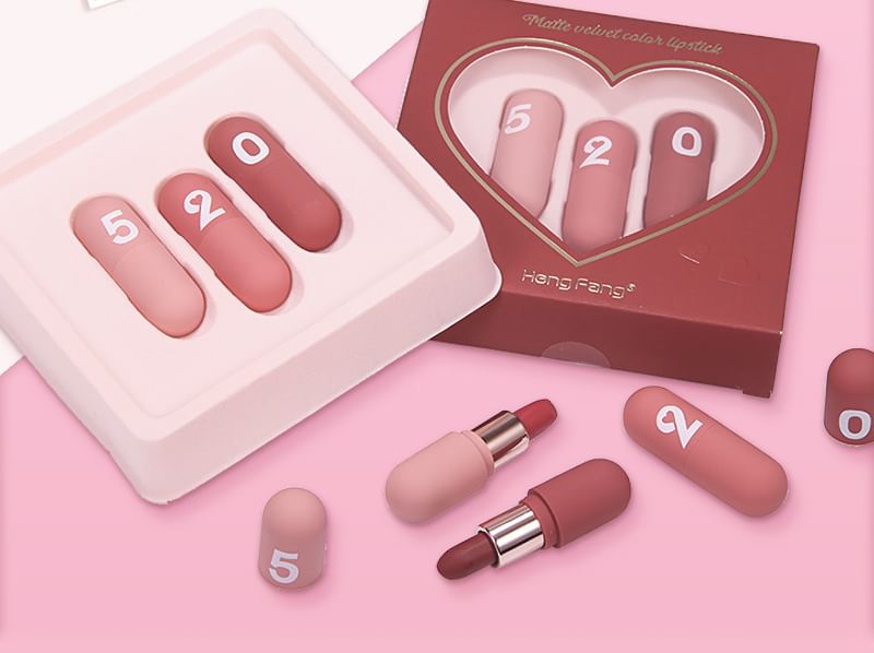 Heng Fang - Matte Velvet Capsule Lipstick Set, Capsule Lipstick Set (1.5g x 3), 50 g, 