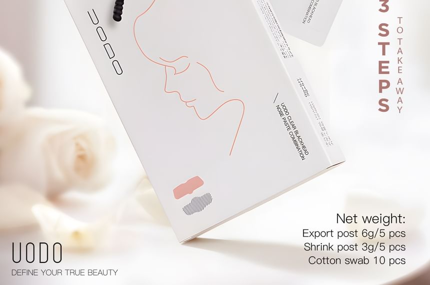 UODO - Clear Blackhead Nose Patch Kit, (6g +3g) x 5pcs, 100 g, 6974002391241
