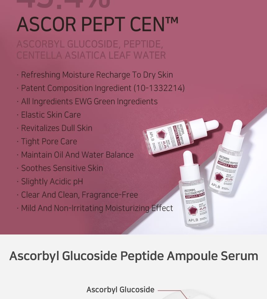 APLB - Ascorbyl Glucoside Peptide Ampoule Serum, 40ml, 65 g, 8809874684161