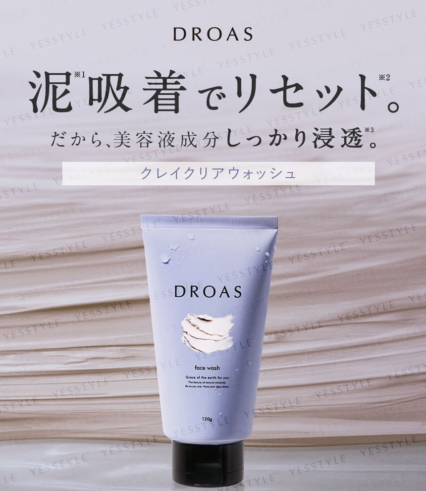 DROAS - Clay Clear Face Wash, 120g, 160 g, 4582521685622