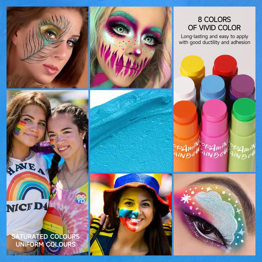 RoyueS - Dopamine Face Paint Makeup Stick Set, Set (3.6g x 8pcs), 85 g, 6951286421093