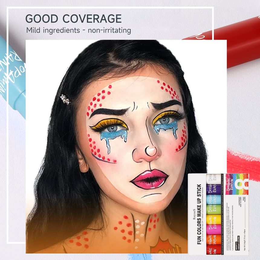RoyueS - Dopamine Face Paint Makeup Stick Set, Set (3.6g x 8pcs), 85 g, 6951286421093