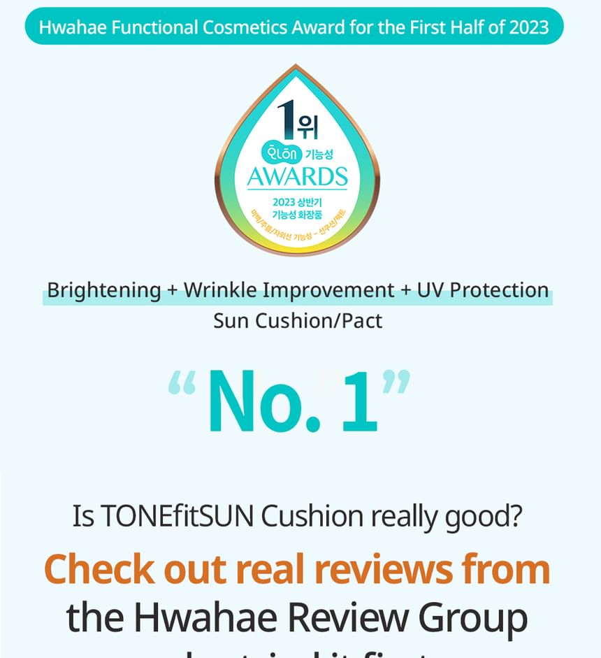 TONEfitSUN - Vegan Tone-Up Sun Cushion, 12g, 85 g, 8802221870019