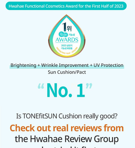 TONEfitSUN - Vegan Tone-Up Sun Cushion, 12g, 85 g, 8802221870019