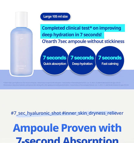 TONEfitSUN - O’earth Triple Layer HyaluronCica 7sec Serum In Ampoule, 105ml, 124 g, 8802221280139