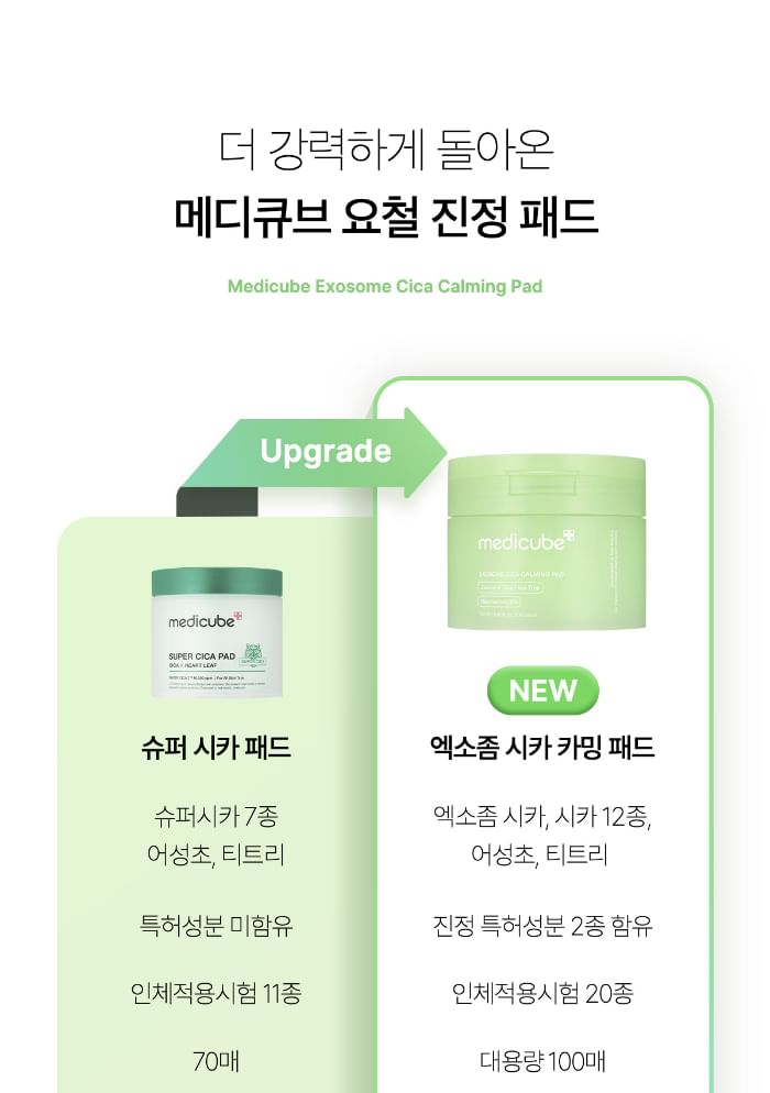 medicube - Exosome Cica Calming Pad, 100 pads, 295 g, 8800256109852