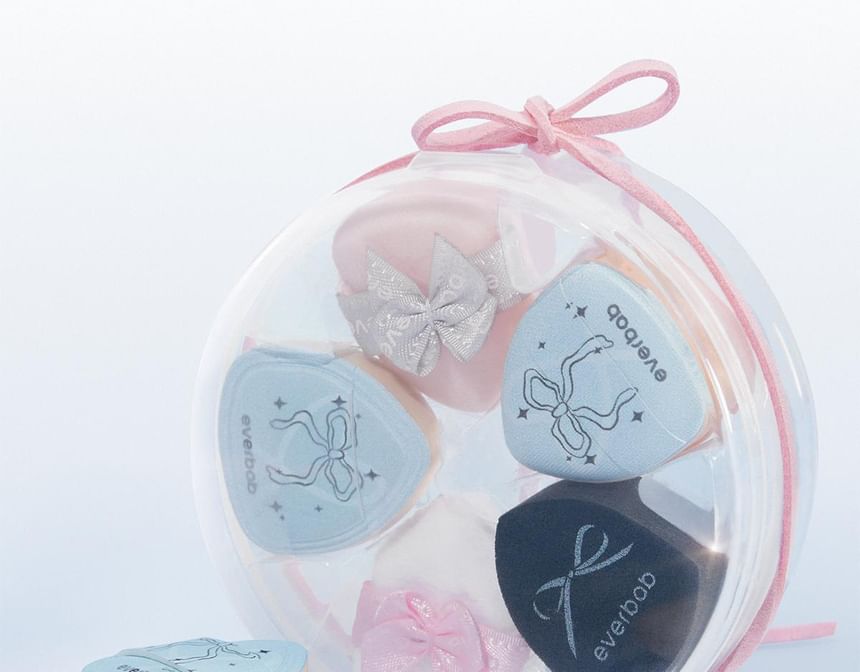 everbab - Bow Series Pink Bow Mini Finger Puff Set, Mini Finger Puff Set (6pcs), 48 g, 6975197280112