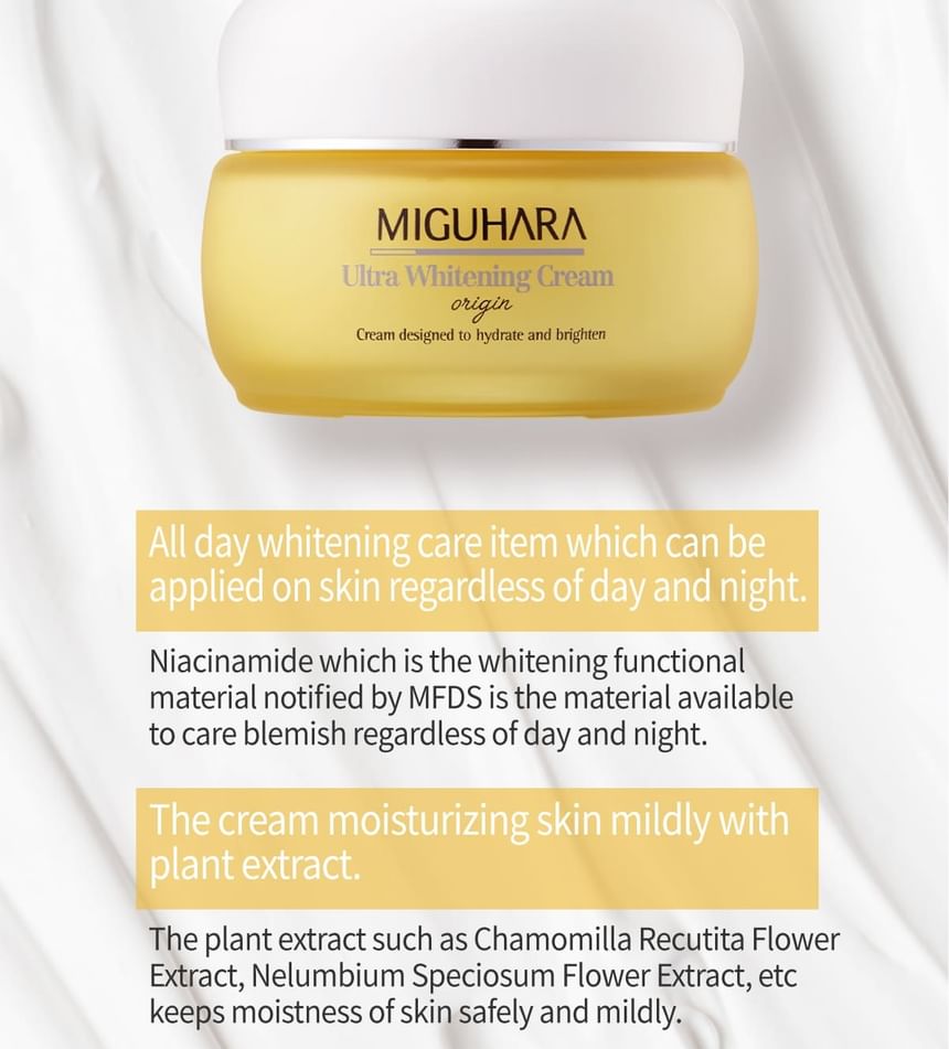 MIGUHARA - Ultra Whitening Cream Origin, 50ml, 175 g, 8809551736206