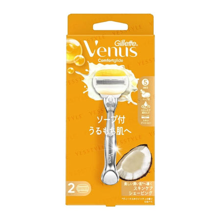 Gillette Japan - Venus Comfortglide Coconut Razor For Moist Skin Body & 2 Blade, 1 Set, 130 g, 4987176160263