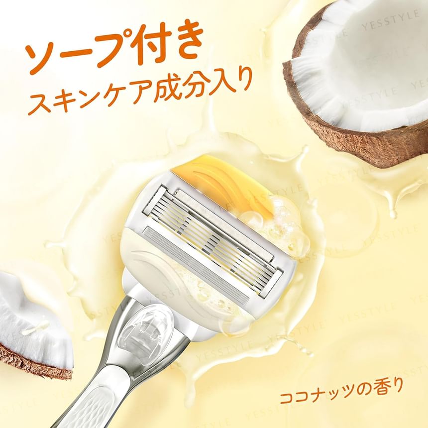 Gillette Japan - Venus Comfortglide Coconut Razor For Moist Skin Body & 2 Blade, 1 Set, 130 g, 4987176160263