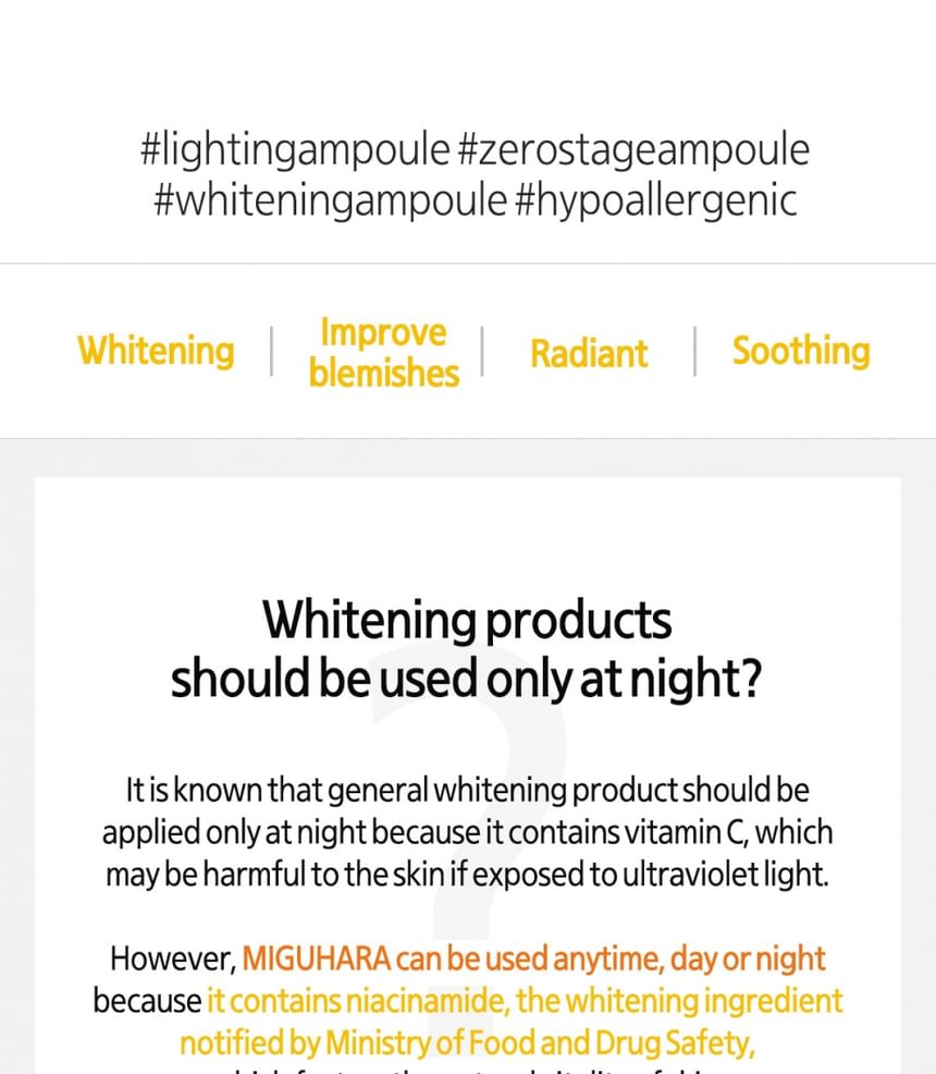 MIGUHARA - Ultra Whitening Perfect Ampoule Mini, 5ml, 45 g, 8809551733816