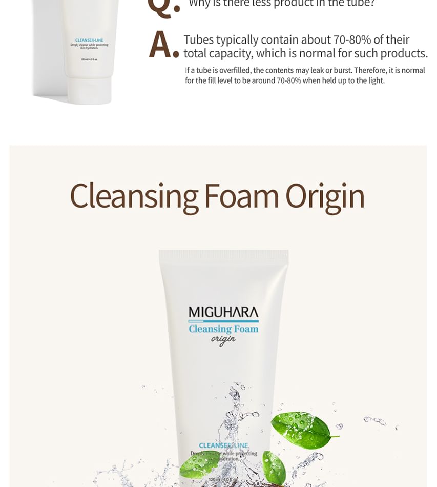 MIGUHARA - Cleansing Foam Origin, 120ml, 160 g, 8809551736183