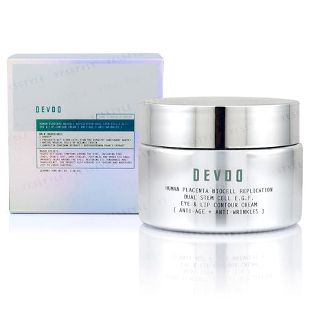 DEVDO - Human Placenta Biocell Replication + Dual Stem Cell E.G.F Eye & Lip Contour Cream, 30ml, 200 g, 4899761108386