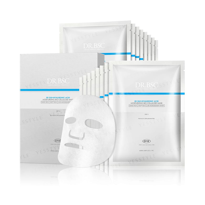 EFIX - DR.BSC 8X Silk + Hyaluronic Acid Moisturizing Bio-Cellulose Mask, 5 pcs, 240 g, 4899761107549