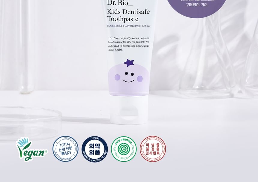 Dr. Bio - Kids Dentisafe Toothpaste, Blueberry Flavor, 130 g, 8806125404523