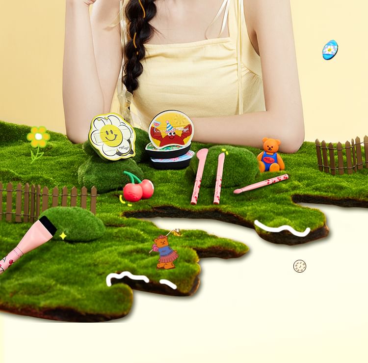 AMORTALS - Summer Flower Powder Puff Set Wiggle Wiggle Limited Edition, Puff Set (3pcs), 220 g, 6976416412840