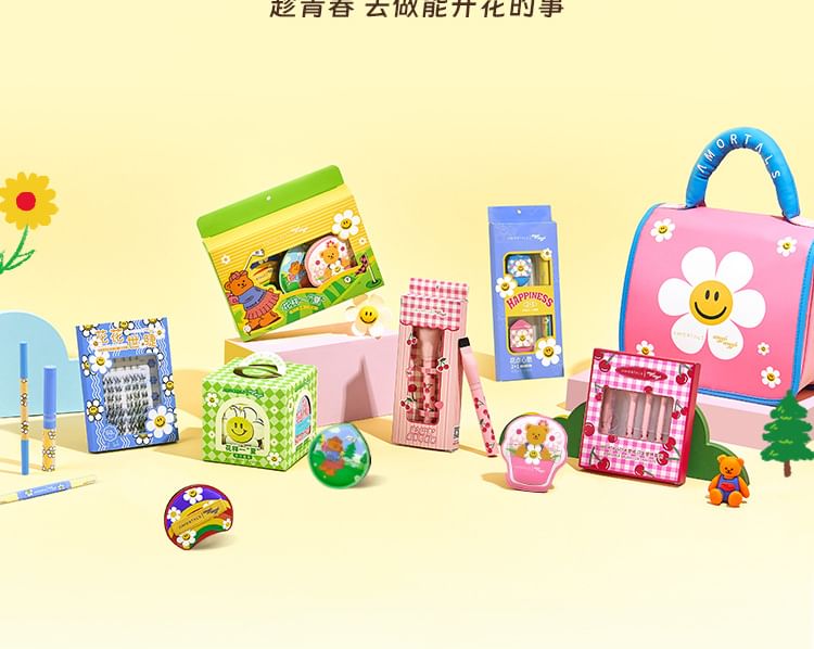 AMORTALS - Summer Flower Powder Puff Set Wiggle Wiggle Limited Edition, Puff Set (3pcs), 220 g, 6976416412840