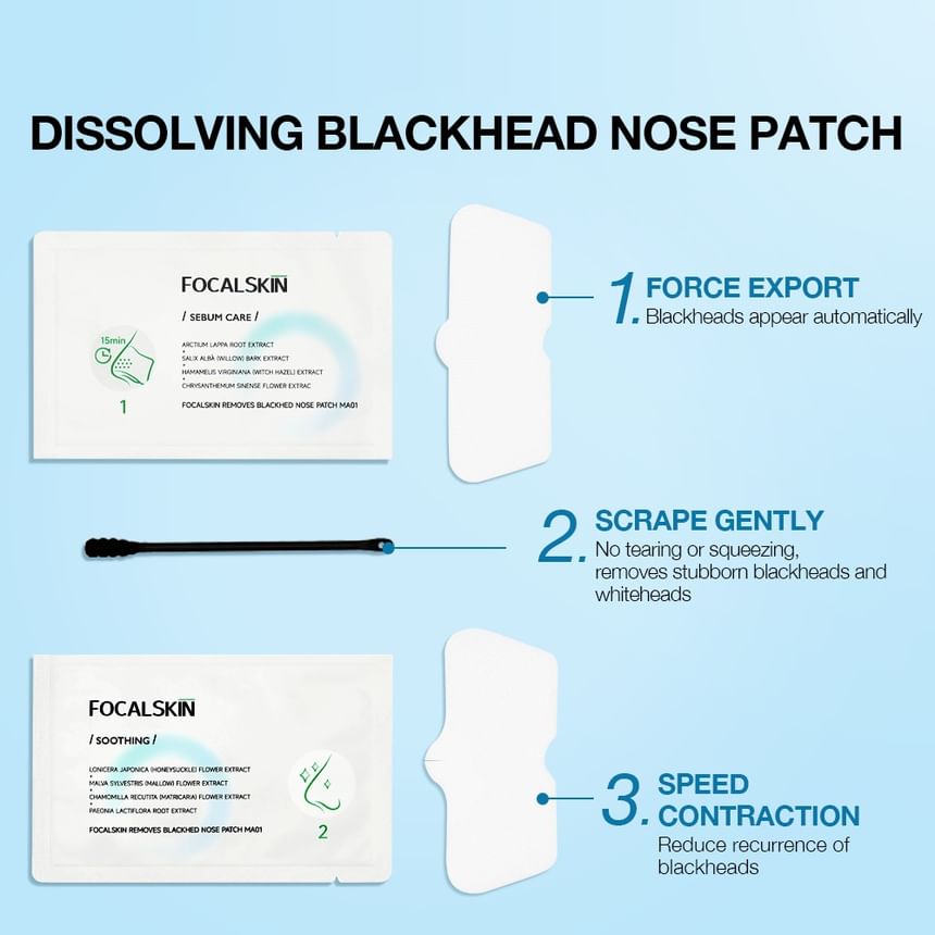 FOCALSKIN - Removes Blackhed Nose Patch Set, #Nose Patch - 5pcs, 91 g, 6941845810789