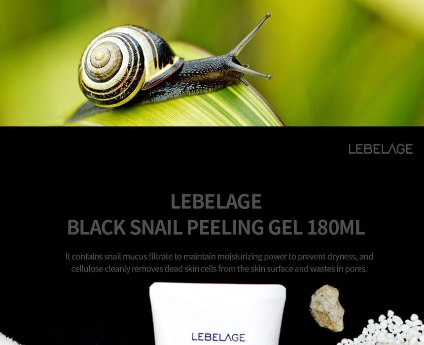LEBELAGE - Black Snail Peeling Gel, 180ml, 220 g, 8809679091676
