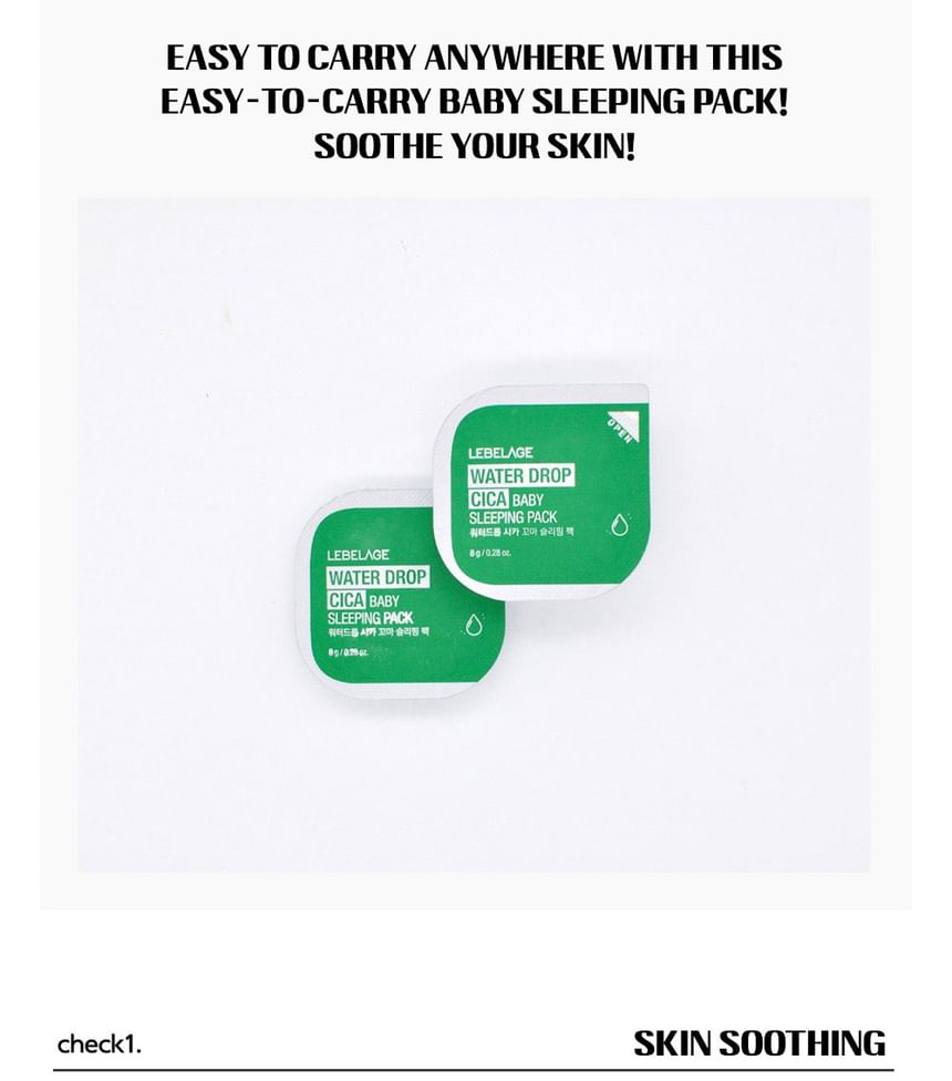 LEBELAGE - Water Drop Cica Baby Sleeping Pack, 8g, 10 g, 8809679093274