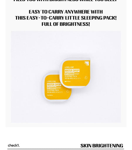 LEBELAGE - Water Drop Vitamin Baby Sleeping Pack, 8g, 10 g, 8809679093298