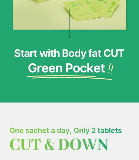 grn+ - Body Fat Cut Green Pocket, 2024 Version - 1000mg x 28 tablets, 70 g, 8809364347804
