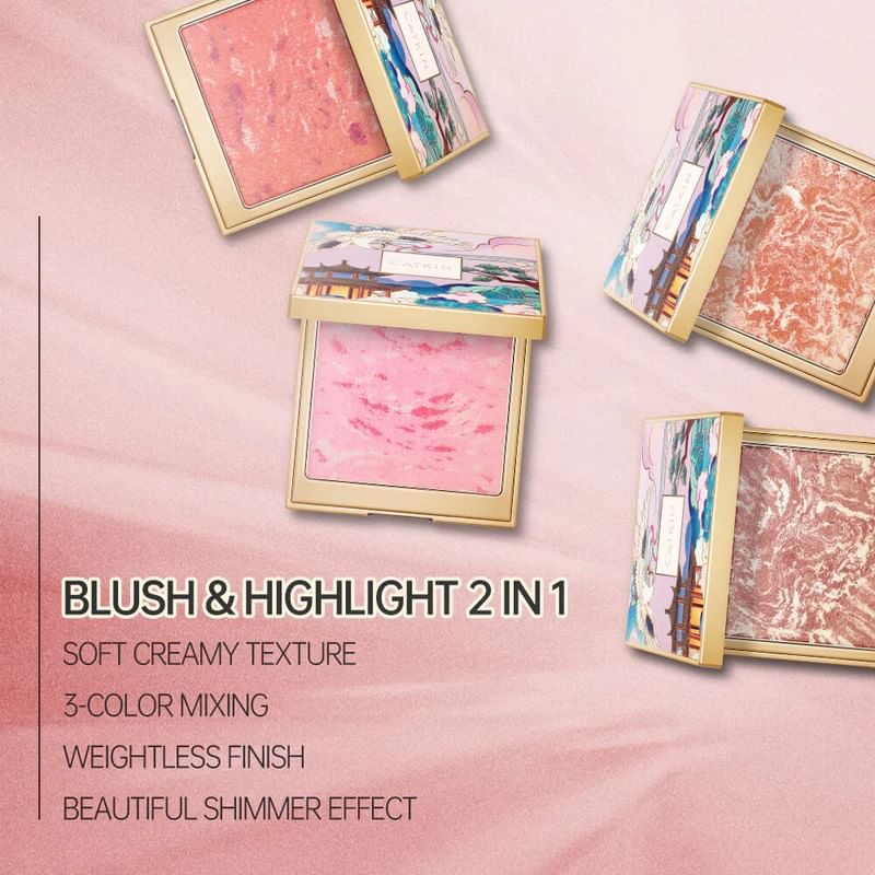 CATKIN - 2 In 1 Highlighter & Cheek Blush - C05, #C05 Rose Glow - 10g, 80 g, 6975833160419