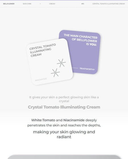 Bellflower - Crystal Tomato Illuminating Cream, 50ml, 95 g, 8809975192152
