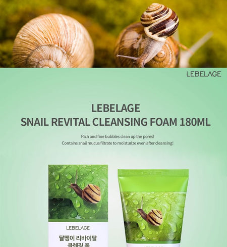 LEBELAGE - Snail Revital Cleansing Foam, 180ml, 220 g, 8809679092635