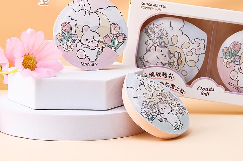 MANSLY - Cute Cloud Soft Powder Puff, Set (2pcs), 40 g, 6902644000627