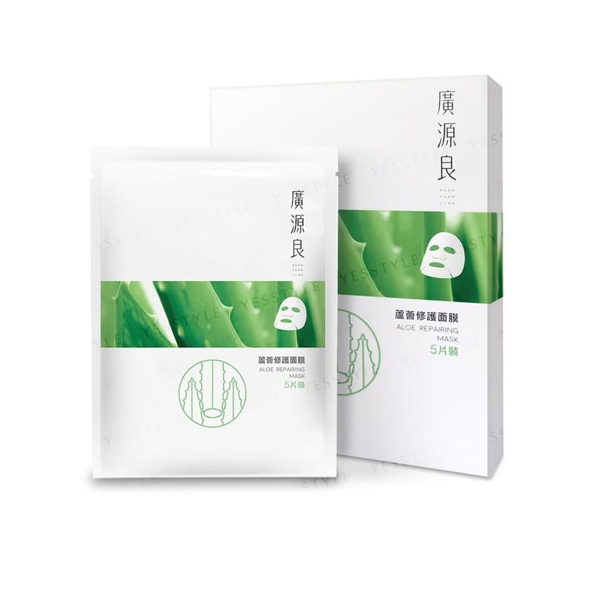 Kuan Yuan Lian - Aloe Repairing Mask, 5 pcs, 180 g, 4714566063817