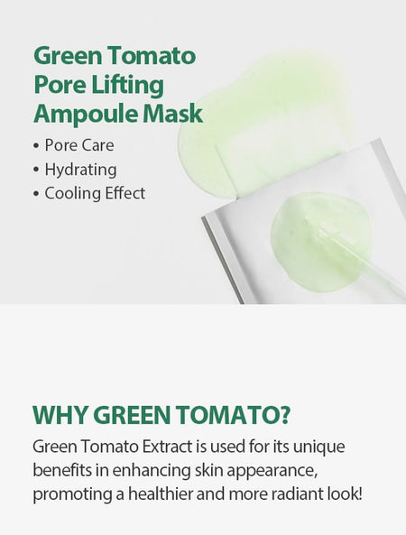 SUNGBOON EDITOR - Green Tomato Pore Lifting Ampoule Mask Set, 23g x 10 sheets, 330 g, 8809684565117