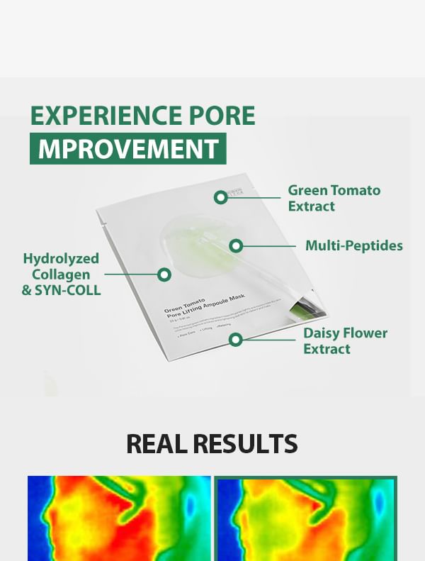 SUNGBOON EDITOR - Green Tomato Pore Lifting Ampoule Mask Set, 23g x 10 sheets, 330 g, 8809684565117
